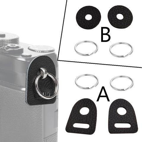 Sangle de protection en cuir pour appareil photo, 10 à 100 paires de crochets à anneaux fendus en cercle pour Fujifilm, Canon, Nikon, Sony, Olympus, Pentax, DSLR ► Photo 1/1