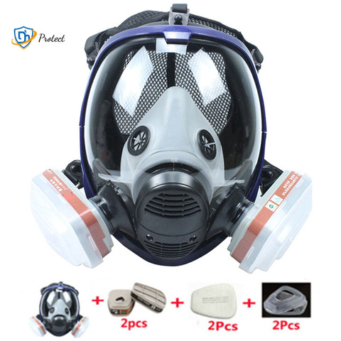 Masque chimique 6800 7 en 1 masque à gaz étanche à la poussière respirateur peinture Pesticide Spray Silicone filtres visage complet pour le soudage en laboratoire ► Photo 1/6
