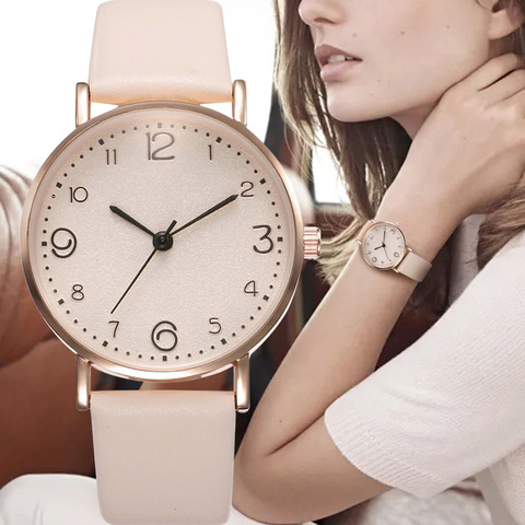 Style du haut de la mode des femmes bracelet en cuir de luxe analogique Quartz montre-bracelet doré dames montre femmes robe Reloj Mujer noir horloge ► Photo 1/6