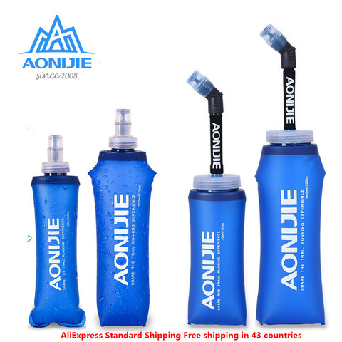 AONIJIE-bouteille d'hydratation pliable en Silicone de 250 à 600ML, bouteille d'hydratation, en plein air, bouilloire, pour les voyages, les sports ► Photo 1/6