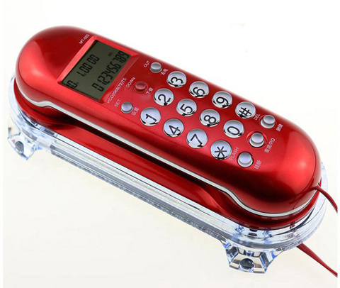 Téléphone portable à fixer sur une ligne fixe, petit format, à la mode, pour la maison ou le bureau, blanc, rouge ou jaune ► Photo 1/6