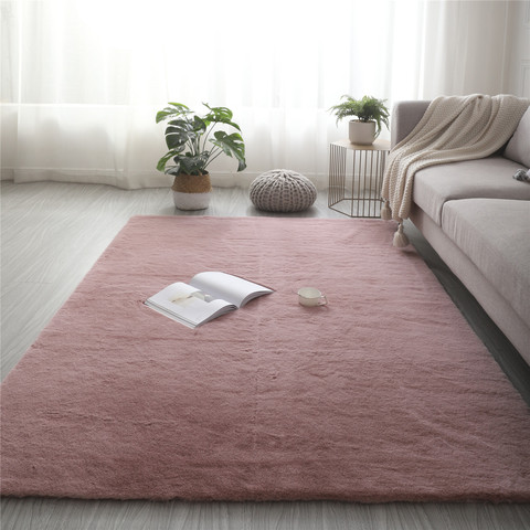 Super doux Faux lapin fourrure tapis antidérapant tapis de sol tapis lavable tapis chambre salon décor tapis en peluche tapis moelleux ► Photo 1/6