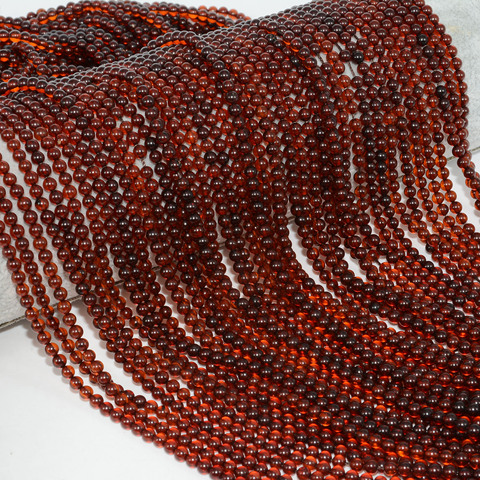 Véritable Naturel Baltique Congnac Ambre Petit Lâche Ronde Perles 3mm-Stock Vente Prix ► Photo 1/3