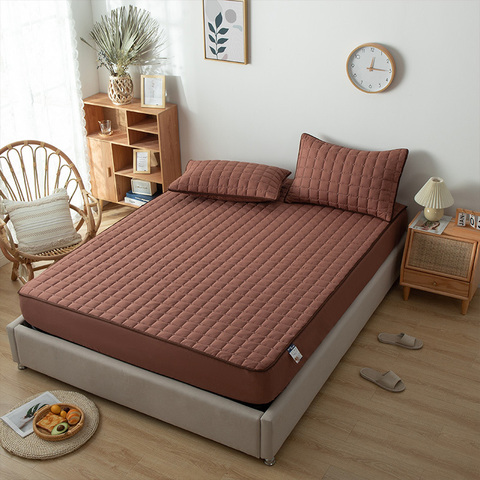 Imperméable respirant lit matelas housse de protection doux matelassé coton drap-housse résistant aux taches linge de lit literie ► Photo 1/6