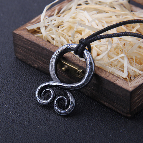 Collier pendentif Viking, Odin Rune, couleur en fer, avec chaîne en acier inoxydable comme cadeau pour hommes, boîte en bois ► Photo 1/6