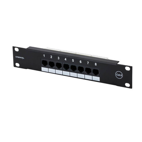 8 Ports tableau de connexions CAT6 10 pouces 1U support de réseau pour cadre de Distribution domestique boîte à courant faible avec prise RJ45 8P8C ► Photo 1/6