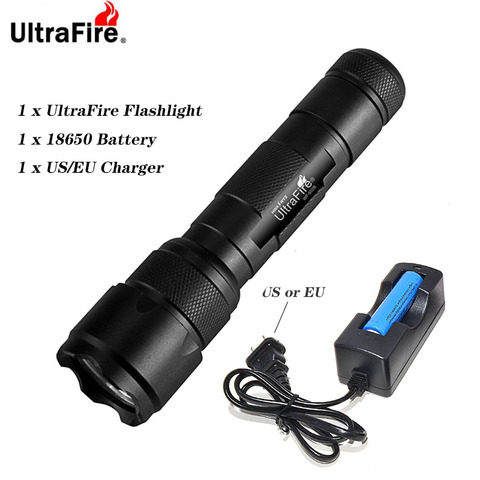 Lampe ultra-Portable lampe de poche LED XML-T6/L2/V6 et batterie 18650, torche haute puissance rechargeable, lumière Flash luz pour la chasse ► Photo 1/6