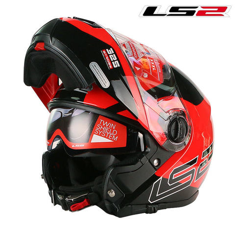 Casque de moto à rabat stroboscopique pour hommes, modulaire, de course, LS2 FF325 ► Photo 1/6