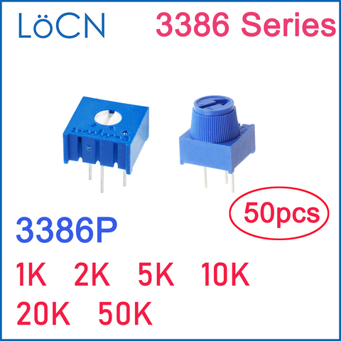 3386 P 1K 2K 5K 10K 20K 50K 102 202 502 103 203 503 Potentiomètre Potentiomètre Réglable Avec bouton Résistance ohm 3386 précise de 50 pièces ► Photo 1/4