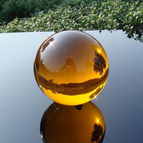 1 ensemble/lot 30mm-100mm ambre boule de cristal sphère cristal guérison boule ronde pour la décoration de la maison Feng Shui balles ► Photo 1/1