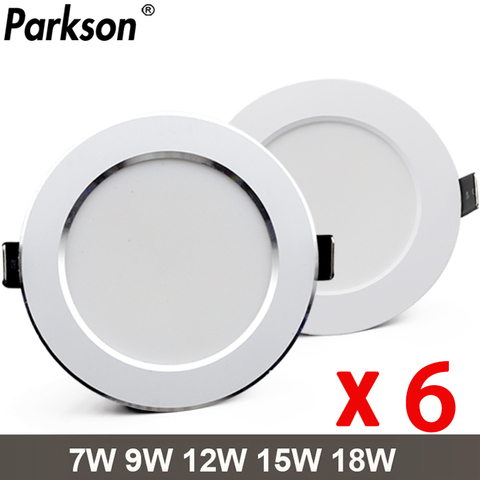 6 PIÈCES LED Downlight AC220V-240V LED Étanche LED Plafonnier Encastré LED Ronde LED Spot ÉCLAIRAGE Chambre KitchenIndoor Ampoule D'éclairage ► Photo 1/6