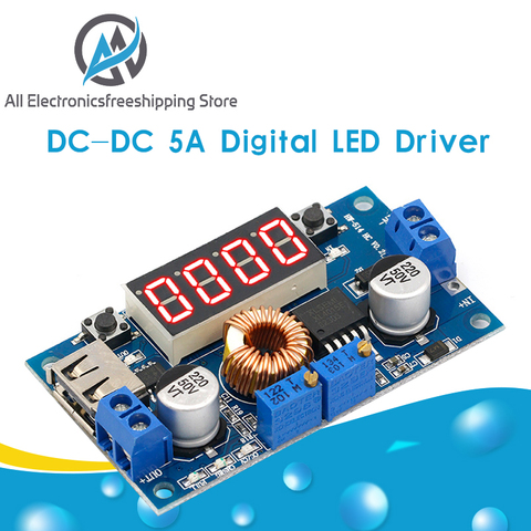 Module de chargeur de batterie au lithium, lecteur numérique LED DC-DC 5A, convertisseur abaisseur USB CC/CV avec voltmètre ammètre ► Photo 1/6