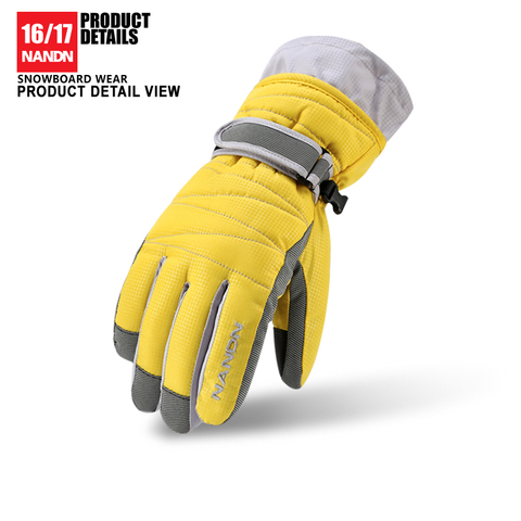 NANDN gants de Ski gants de Snowboard motoneige moto équitation hiver gants coupe-vent imperméable unisexe gants de neige ► Photo 1/6