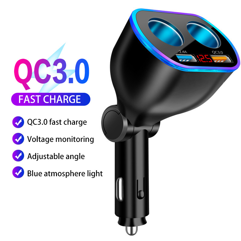 FONKEN – chargeur de voiture USB rotatif, adaptateur de téléphone QC 3.0, Charge rapide pour Smartphone Huawei Xiaomi OPPO ► Photo 1/6