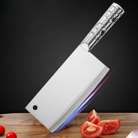 Shuoji couteau de boucher de Chef, couperet chinois en acier inoxydable, couteau de cuisine à hacher, couteaux de boucher, couverts à poisson viande légumes, outils de cuisine ► Photo 1/6