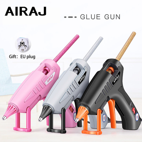 AIRAJ 70 W/150 W pistolet à colle thermofusible, cadeau 70MM rose/gris/bâton de colle Transparent, peut fournir des outils de liaison de prise de Conversion de l'ue ► Photo 1/6