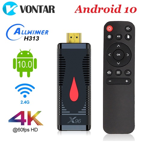 VONTAR X96 S400 2GB 16GB Android 10 TV Stick Allwinner H313 Quad Core 4K 60fps H.265 2.4G Wifi Google Player TV Box Dongle ► Photo 1/6