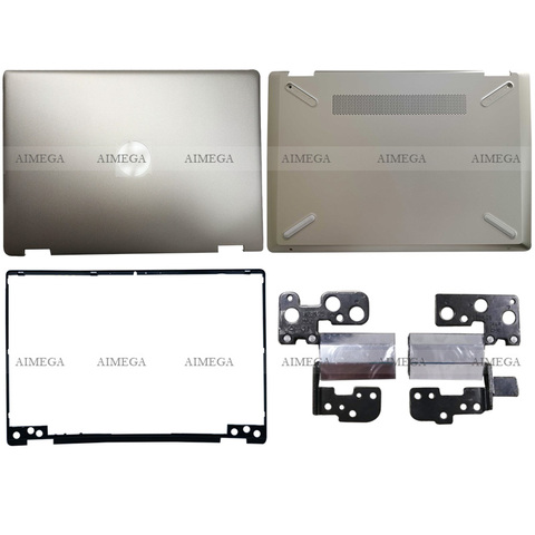 Nouveau pour HP pavillon X360 14-DH 14-DH003TU ordinateur portable LCD couverture arrière/lunette avant/charnières/boîtier inférieur L52880-001 or ► Photo 1/6