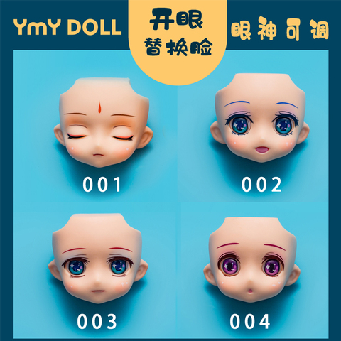 YMY remplacement du corps de visage ouvert yeux yeux mobiles pour SGC homme dargile OB11 tête fendue CGC poupée visage 1/12bjd poupée accessoires ► Photo 1/6