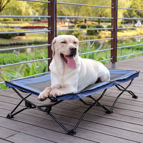 Lit rond avec housse amovible pour chien, cadre solide, lit surélevé pour animal de compagnie, pour grands chiens, pieds antidérapants ► Photo 1/6