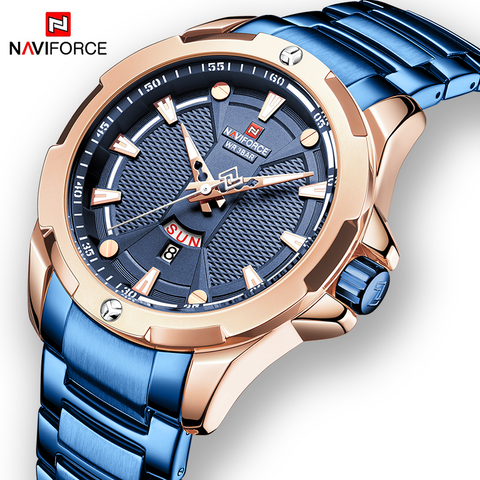 NAVIFORCE – montre-bracelet en acier pour hommes, marque de luxe, Quartz, étanche, sport, chronographe ► Photo 1/6