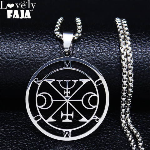 2022 acier inoxydable démon sceau pendentif colliers couleur argent Satan MURMDR déclaration collier femmes/hommes bijoux collares N3067S ► Photo 1/6