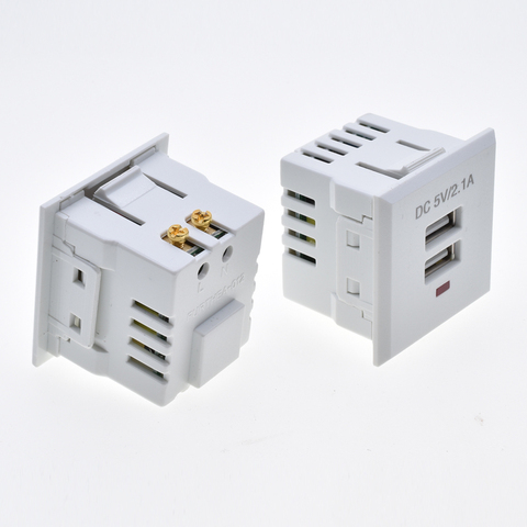 Prise murale double USB 220V à 5V, panneau d'alimentation ca/cc, panneau blanc, sécurisé ► Photo 1/6