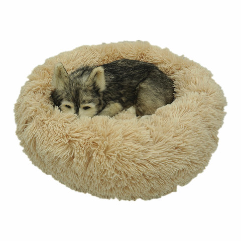 Chien lit longue peluche ronde chat maison pour petit grand moyen animaux Puppys outre-mer entrepôt livraison directe ► Photo 1/6