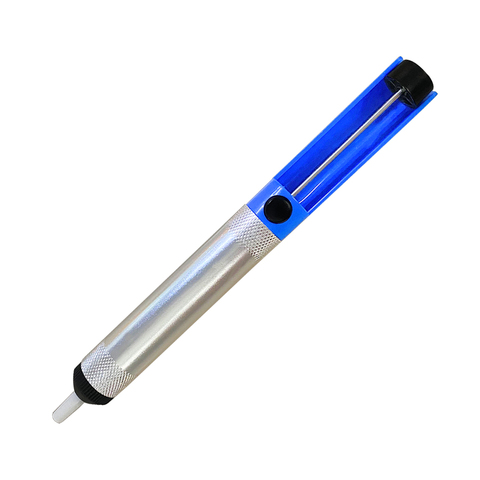 Appareil d'enlèvement de stylo en étain, à souder, en Aluminium, pompe à dessouder, outil, aspiration, stylo en étain, appareil d'élimination du fer à souder sous vide bleu ► Photo 1/5