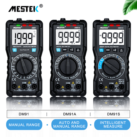 Multimètre numérique MESTEK DM91/DM91A/DM91S 9999 ampèremètre ca/cc voltmètre Ohm voltmètre HFE NVC testeur de capacité ► Photo 1/6