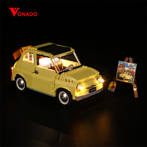 Vondao – blocs de construction de voiture de course, jouets, pour FIAT 10271 500, cadeau, léger uniquement ► Photo 1/6