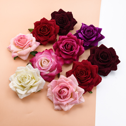 Roses décoratives pour mariage, 10 pièces, 10CM, fausses fleurs, pour noël, pour la maison ► Photo 1/6