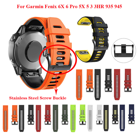 JKER 26 22mm Quickfit bracelet de montre pour Garmin Fenix 6 6 Pro Silicone Easyfit bracelet pour Fenix 6X 5X 5X Plus 3 3HR montre ► Photo 1/6