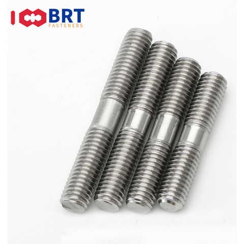 1-10 pièces M6 M8 métrique Standard 304 goujons en acier inoxydable tige de vis bâton de dent Double tête goujon Srod boulon ► Photo 1/4