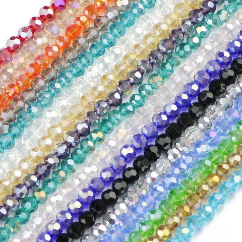 JHNBY-perles de Football autrichien à facettes, en cristal autrichien, 4mm, 100 pièces, perles rondes, larges, pour la fabrication de bracelets et de bijoux, bricolage ► Photo 1/3