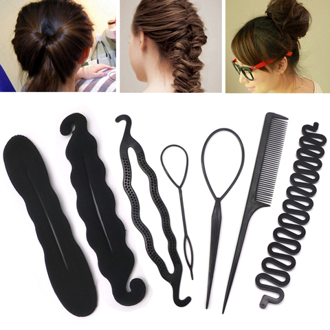 Pour femmes, éponge en mousse magique, éponge Donut, faiseur de chignon, pince à cheveux pour dames, accessoires pour cheveux à la mode, pour tresser les cheveux, 2 pièces ► Photo 1/6