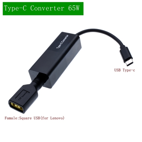 Convertisseur de puissance USB Type C 65W cc, adaptateur secteur pour ordinateur portable, connecteur Jack carré femelle vers USB C, chargeur pour Macbook Lenovo Hp ► Photo 1/6