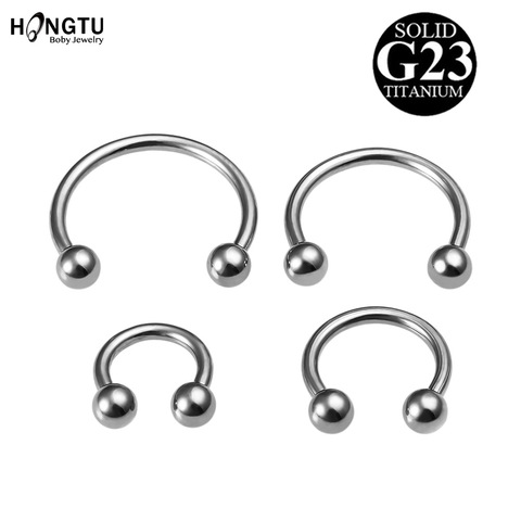 HONGTU 1PC G23 titane fer à cheval Septum Piercing nez lèvre anneau oreille Smiley barre 6-12mm BCR circulaire Barbell corps Piercing bijoux ► Photo 1/6