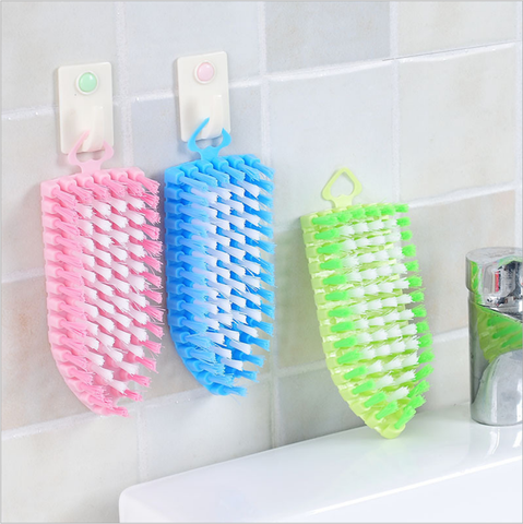 Brosse de nettoyage 360 degrés Flexible coin brosse de nettoyage cuisine évier brosse salle de bain toilette Portable maison crochet conçu ► Photo 1/6