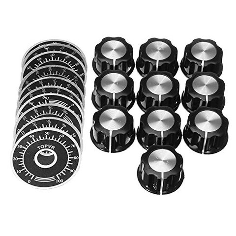 Kit de boutons de potentiomètre 10 ensembles bouton de cadran MF-A03 + bouton de bakélite MF-A03 avec échelle ► Photo 1/4