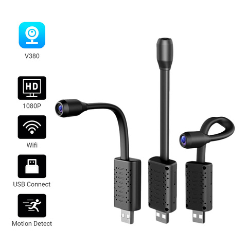 Hamrolte-Mini caméra de surveillance USB WIFI Portable HD 1080P V380, enregistrement Auido, détection de mouvement, babyphone vidéo avec accès à distance ► Photo 1/6