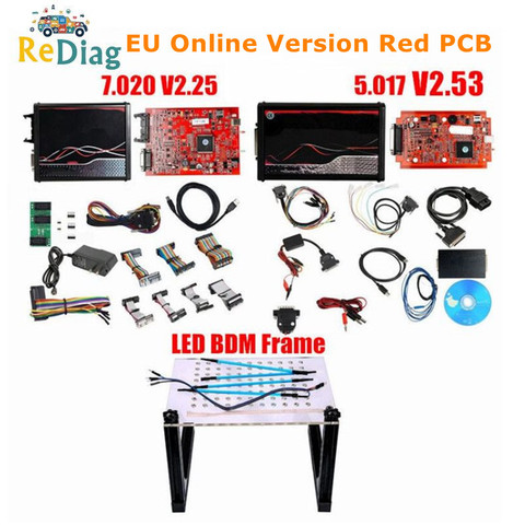 2022 plus récent V2 5.017 EU rouge V2.53/V2.23 ECM titane V7.020 4 LED en ligne Master Version ECU OBD2 voiture/camion programmeur ► Photo 1/6