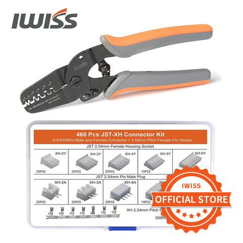 IWISS IWS-2820 460 pièces JST-XH kit de connecteurs mini main pince à sertir ensemble outils de sertissage pour confiture, Molex, Tyco, JST bornes pince a sertir per ► Photo 1/6