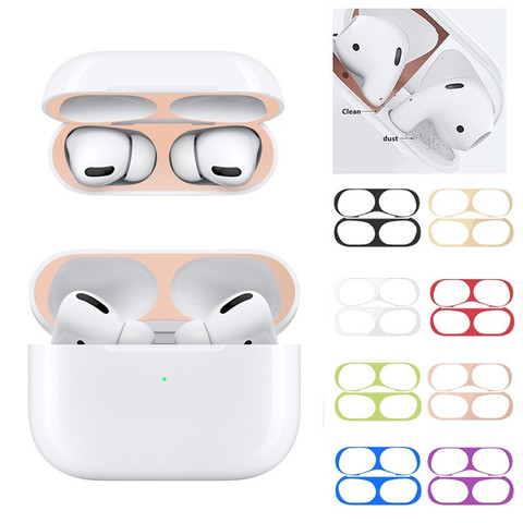 Boîtier métallique anti-poussière pour Airpods Pro 2, écouteurs sans fil, protection anti-poussière pour Airpods pro 3 1, autocollants de peau ► Photo 1/6