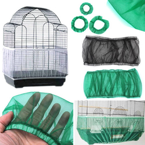 Nylon maille oiseau Cage couverture coquille jupe filet facile nettoyage graine receveur garde oiseau Cage accessoires aéré maille perroquet oiseau Cage filet ► Photo 1/6