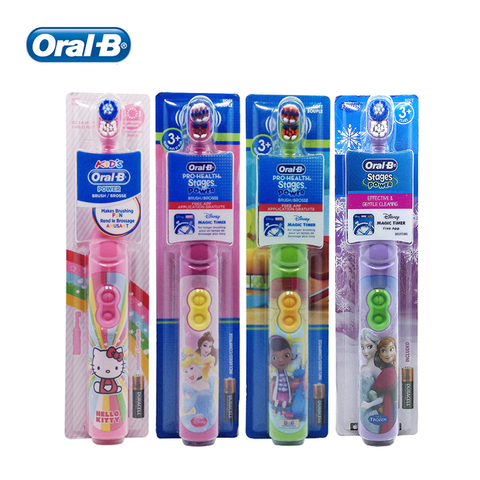 Oral B Kids brosse à dents électrique soin des gencives poils Extra doux Rotation nettoyage des dents AA alimenté par batterie pour les enfants 3 + ► Photo 1/6