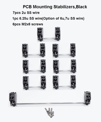 Stabilisateurs de touches Style Cherry, pour montage sur plaque, montage PCB pour interrupteurs Cherry MX, claviers mécaniques 2u 6u 6.25u 7u ► Photo 1/6