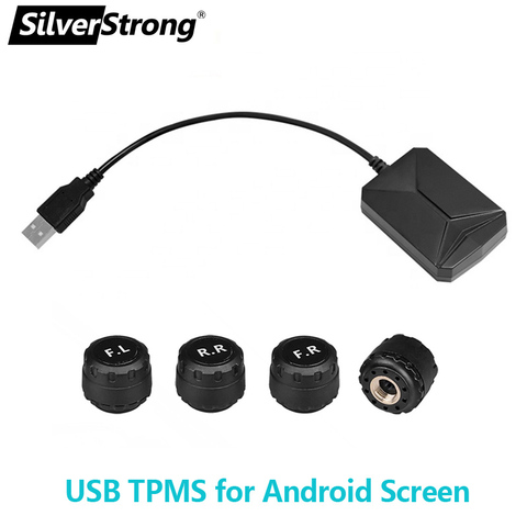 SilverStrong TPMS pour Android VOITURE DVD De Voiture Système de Surveillance de Pression Des Pneus Pneu USB Capteurs Système de Surveillance D'alarme 4 pcs/ kit ► Photo 1/6