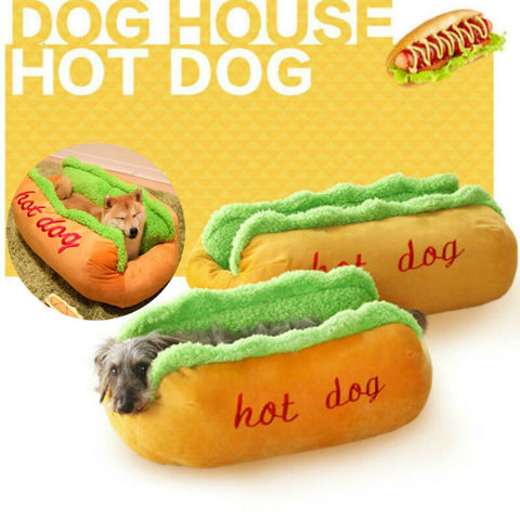 Drôle Hot Dog lit hiver chaud animal de compagnie maison créative mode canapé coussin fournitures chiot chat doux tapis de couchage confortable chiens nid chenil ► Photo 1/6