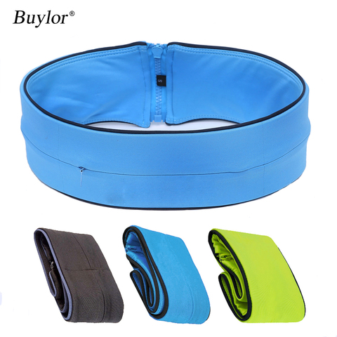 Buylor sport taille sac mince ceinture de course mains libres exercice Fanny Pack Fitness entraînement Invisible téléphone portable portefeuille pochette ► Photo 1/6